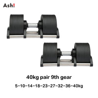 Adjustable Dumbbell Pair 2kg(5lb) or 4kg(9lb) Increase Max 50kg(110lb) Home Gym Weight Set