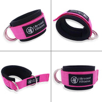 Ankle Straps for Cable Machines Double D-Ring Adjustable Neoprene Thick Padded Cuffs to Enhance Abs Glutes Legs Strength Workout
