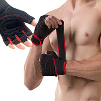 Long Wrist Belt Body Building Fitness Gym Gloves Crossfit Weight Lifting For Men Musculation Women Anti-slip Barbell Dumbbell