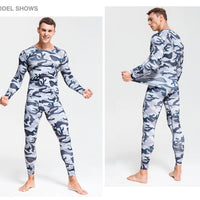 Men's Combat Camouflage Thermal Underwear Set Long Johns Winter Thermal Underwear Base layer Men Sports Compression Sports Sets