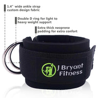 Ankle Straps for Cable Machines Double D-Ring Adjustable Neoprene Thick Padded Cuffs to Enhance Abs Glutes Legs Strength Workout