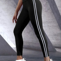 High-waisted elastic leggings for women spring and autumn thin double-bar tight tight-fitting small feet running sports nine-in