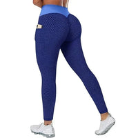 High Waist Women's Casual Fitness Trousers with Pockets Scrunch Butt Workout Leggings Push up Yoga Gym Tights S-3XL