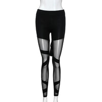 Summer Black High Waist Mesh Women Leggings Hip Push Up Sexy Gym Yoga Pants Female Translucent Sportswear Seamless Leggings