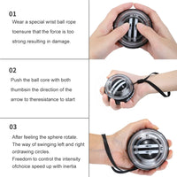 Wrist Power Grip Ball Self-lifting Wrist Gyro Ball Strength Trainer Forearm Exerciser Strengthens Arm and Finger Muscles