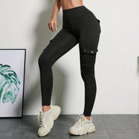 CHRLEISURE Seamless Yoga Pant with Pocket Women's Hip Lifting Sport Leggings Gym High Waist Fitness Tight Elastic Slim Workwear
