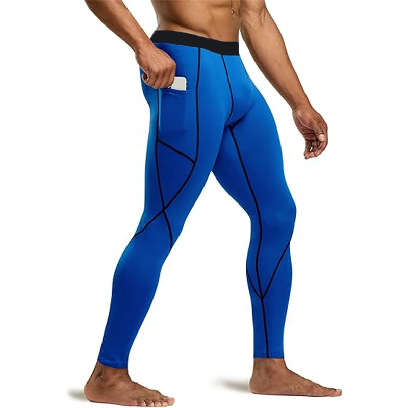 Men's CrossFit Compression Leggings | Quick-Dry Running Tights | Gym Training Pants | 6 Colors