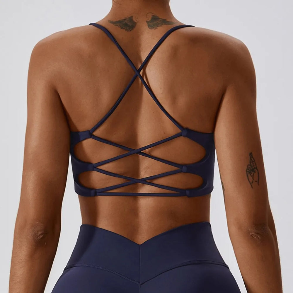 Cross-Back Padded Sports Bra