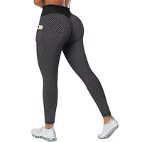 High Waist Women's Casual Fitness Trousers with Pockets Scrunch Butt Workout Leggings Push up Yoga Gym Tights S-3XL