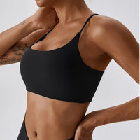 Women fitness Fitness Sport Bra Top Gym Yoga underwear Athletic With Chest Pad U-neck spaghetti straps cross beauty back hollow