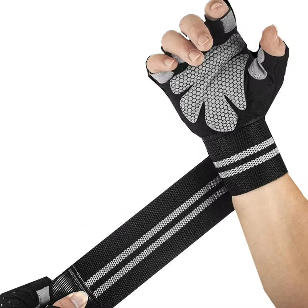 Wrist-Support Half-Finger Gym Gloves