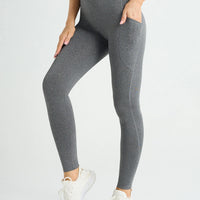 New High Waist Women's Leggings Stretch Yoga Pants Tights With Pockets Push Up Fitness Running Sportswear Solid Color Pants