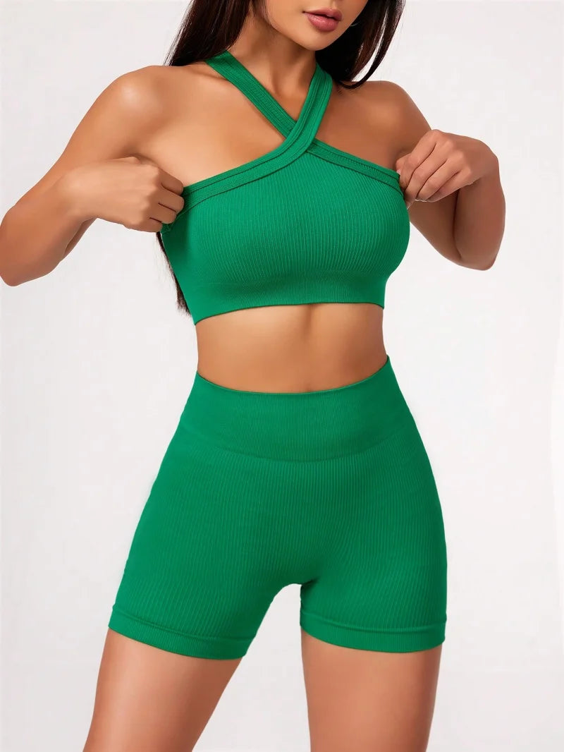 Strappy Yoga Shorts Set
