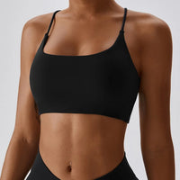 Women fitness Fitness Sport Bra Top Gym Yoga underwear Athletic With Chest Pad U-neck spaghetti straps cross beauty back hollow