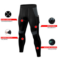 Mens Compression Pants Quick Dry Fit Sportswear Running Tights Men Legging Fitness Training Jogging Pants Sport Gym Leggings