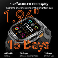 Cubot GT 3 Smart Watch, 5ATM Waterproof, 1.96-inch AMOLED, Blood Oxygen, Fitness Tracker Heart Rate GPS Sport Smartwatch for Men