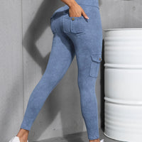CHRLEISURE Seamless Yoga Pant with Pocket Women's Hip Lifting Sport Leggings Gym High Waist Fitness Tight Elastic Slim Workwear