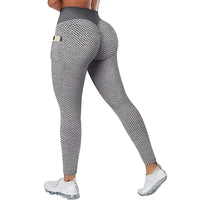 High Waist Women's Casual Fitness Trousers with Pockets Scrunch Butt Workout Leggings Push up Yoga Gym Tights S-3XL