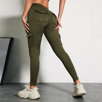 CHRLEISURE Seamless Yoga Pant with Pocket Women's Hip Lifting Sport Leggings Gym High Waist Fitness Tight Elastic Slim Workwear