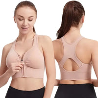 CZGUKE Women's zipper sports bra vest plus size shock resistant bra women's yoga running fitness bra women's underwear