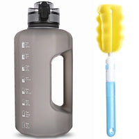 Big Water Bottle 2.2 Litre with Handle Time Marker, Straw Leak Proof Half Gallon Large Capacity Huge Jug for Workout Gym Fitness