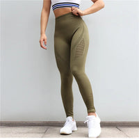 LANTECH Women Yoga Pants Sports Running Sportswear Stretchy Fitness Leggings Seamless Tummy Control Gym Compression Tights Pants