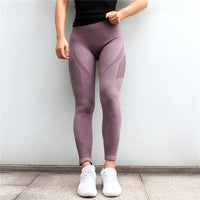 LANTECH Women Yoga Pants Sports Running Sportswear Stretchy Fitness Leggings Seamless Tummy Control Gym Compression Tights Pants