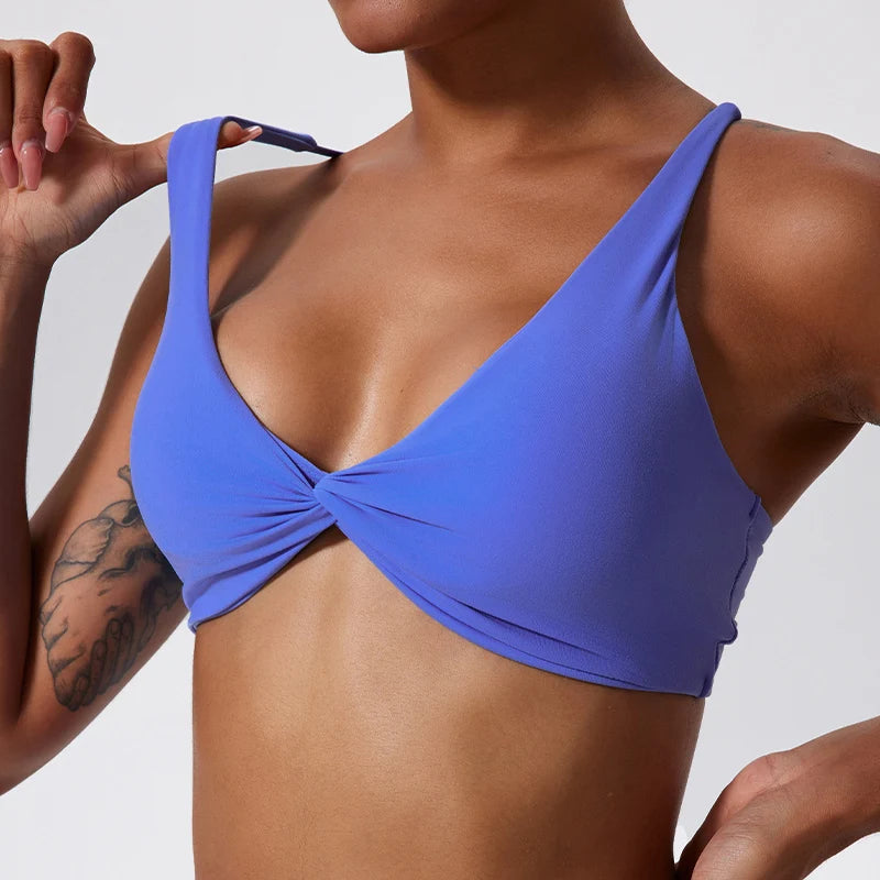 Pleated Quick-Dry Sports Bra