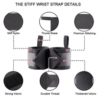 Professional Stiff Wrist Wraps 2 Sizes Fitness Weight Lifting Wrist Wraps Powerlifting Strength Training Support Sports Safety