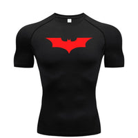 Bat Printed Men's Tight T-Shirt Running Compression Compression T Shirt Gym Fitness Jogging Short Sleeve Male Casual Shirt Tops